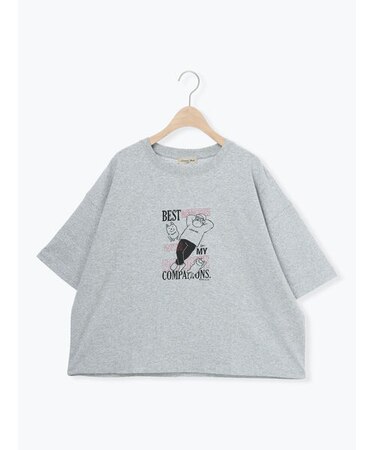 ヴィンテージ風天竺おじさんプリント刺繍Tシャツ