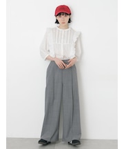 【イージーケア、接触冷感】タックワイドパンツ
