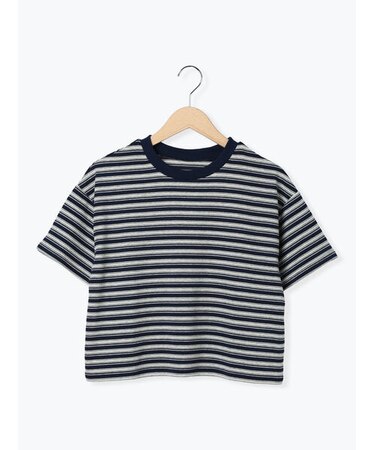 マルチボーダークロップドTシャツ