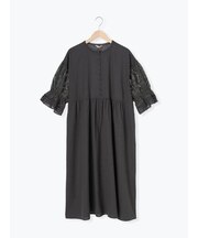 袖メッシュレースワンピース《WEB限定カラーあり》