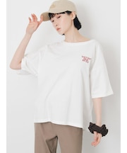 【接触冷感】ロゴ刺繍バックプリントTシャツ