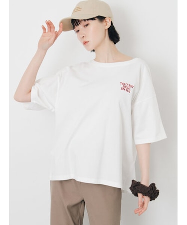 【接触冷感】ロゴ刺繍バックプリントTシャツ