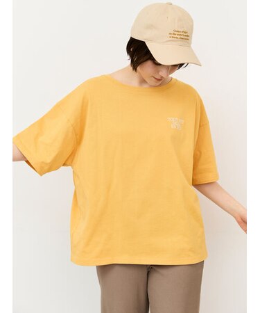 【接触冷感】ロゴ刺繍バックプリントTシャツ