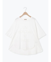 ◇強撚天竺フレアスリーブプリントTシャツ