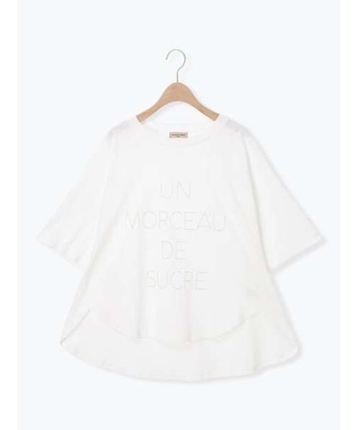 ◇強撚天竺フレアスリーブプリントTシャツ