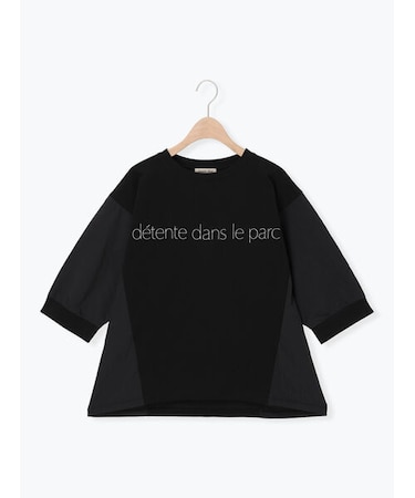 ◇シルケット天竺ドッキングプリントTシャツ