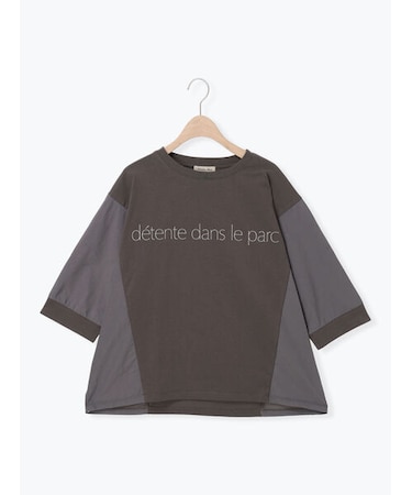 ◇シルケット天竺ドッキングプリントTシャツ