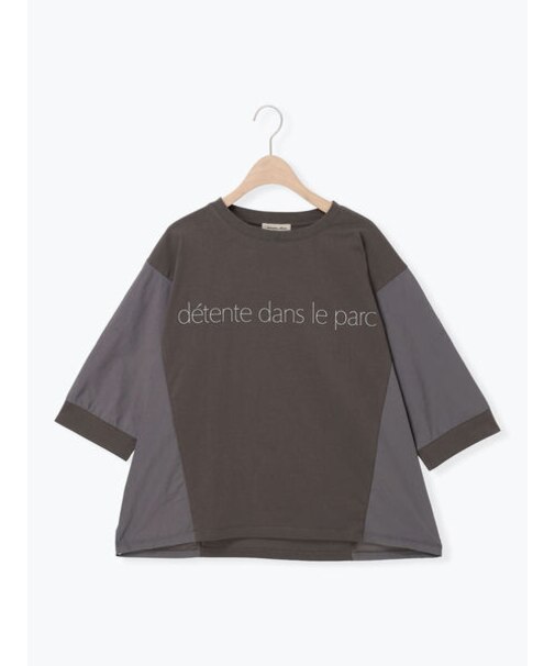 ◇シルケット天竺ドッキングプリントTシャツ