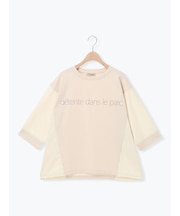 ◇シルケット天竺ドッキングプリントTシャツ
