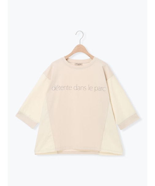◇シルケット天竺ドッキングプリントTシャツ