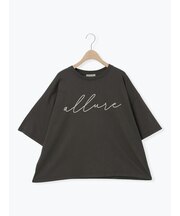 バイオ加工ロゴプリントワイドTシャツ