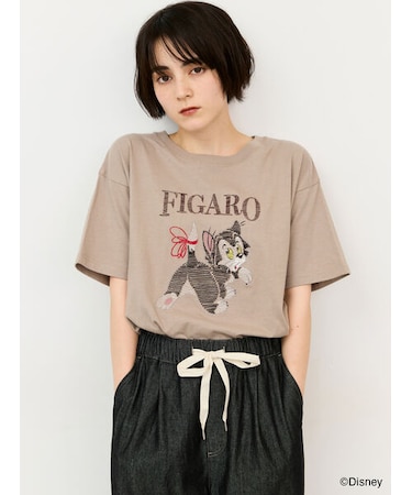 【Disney】ピノキオ/フィガロ刺繍Tシャツ