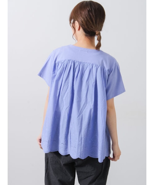 【接触冷感】バックスカラップレースTシャツ