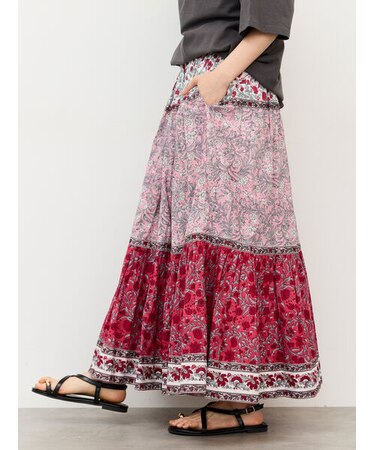 インド綿柄スカート