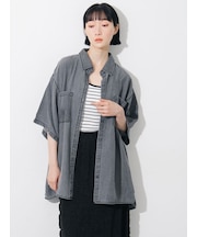 ◇【接触冷感】クールデニムビッグシャツ