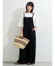麻レーヨンストレッチサロペット