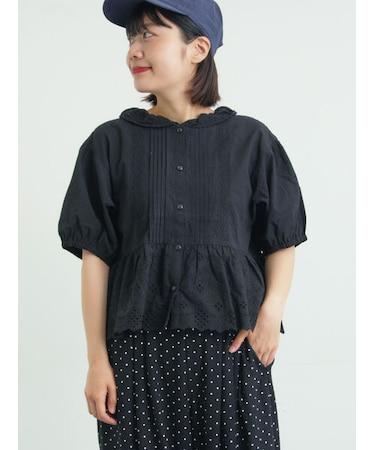 【販路限定】パフスリーブレースブラウス