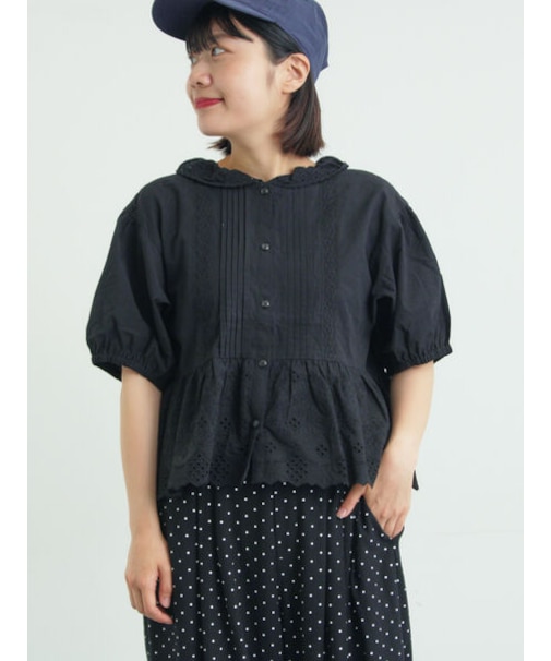 【販路限定】パフスリーブレースブラウス