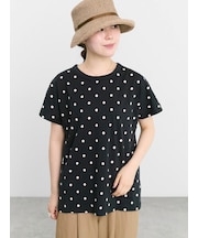 【オーガニックコットン】ドット柄Tシャツ