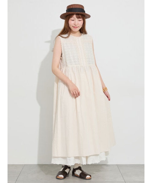 【販路限定】レースノースリワンピース
