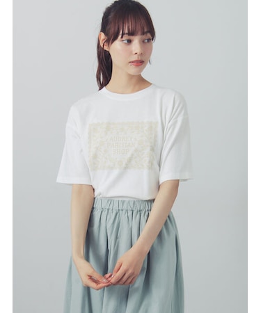 【接触冷感】パーツレース風プリントTシャツ