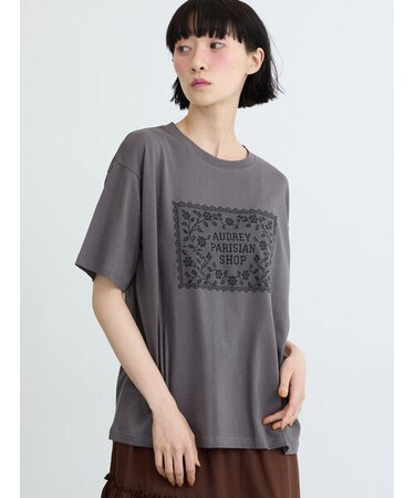 【接触冷感】パーツレース風プリントTシャツ