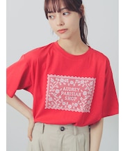 【接触冷感】パーツレース風プリントTシャツ