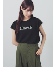 フロッキープリントフレンチスリーブTシャツ