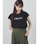 フロッキープリントフレンチスリーブTシャツ