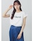 フロッキープリントフレンチスリーブTシャツ
