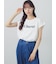 フロッキープリントフレンチスリーブTシャツ