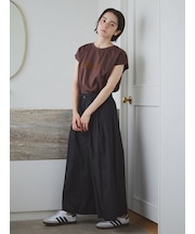 フロッキープリントフレンチスリーブTシャツ