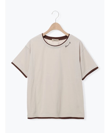 ◇【接触冷感/UVカット】配色レイヤードTシャツ