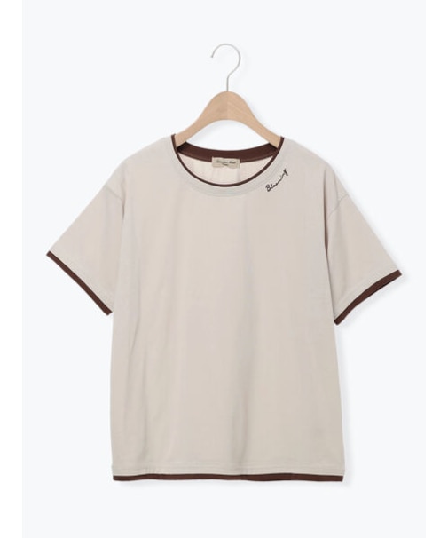 ◇【接触冷感/UVカット】配色レイヤードTシャツ