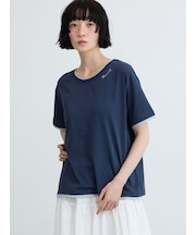 ◇【接触冷感/UVカット】配色レイヤードTシャツ