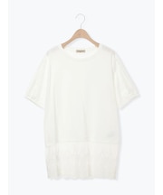 ◇【接触冷感】裾チュールチュニックTシャツ