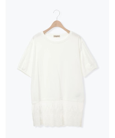 ◇【接触冷感】裾チュールチュニックTシャツ