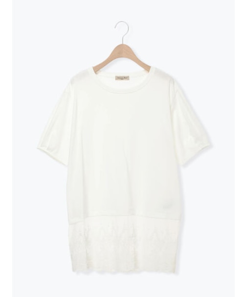 ◇【接触冷感】裾チュールチュニックTシャツ
