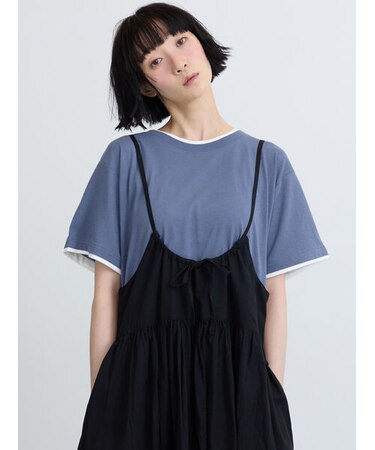 【USAコットン】レイヤード風Tシャツ