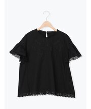 カットワーク刺繍レースカットソー
