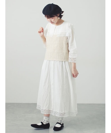 【販路限定】レースセーラー襟ワンピース