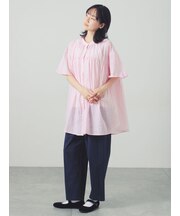 綿麻ストレッチテーパードパンツ