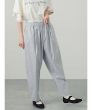 綿麻ストレッチテーパードパンツ
