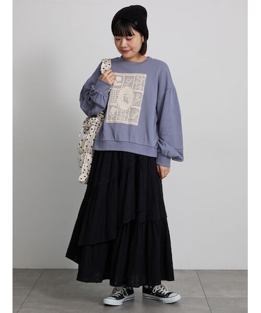 アシメティアードラップスカート