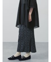 小花柄シャーリングナロースカート