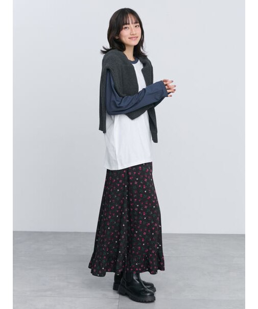 無地・柄アソート裾フリルスカート