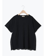 【接触冷感】バックスカラップレースTシャツ