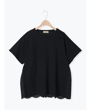 【接触冷感】バックスカラップレースTシャツ