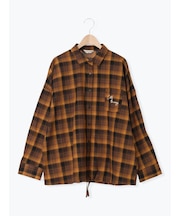 裾ドロストチェックシャツ