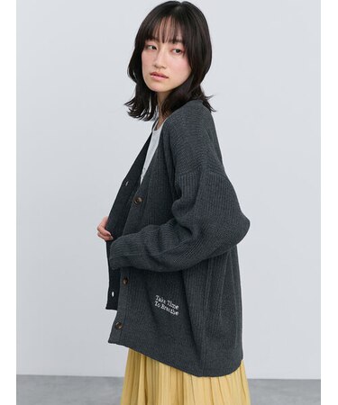 ポイント刺繍Vネックカーディガン